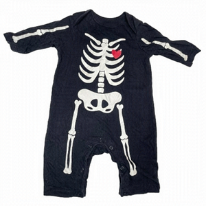 Old Navy Black Romper White Skeleton Unisex Baby 0-3 Months 100% Cotton